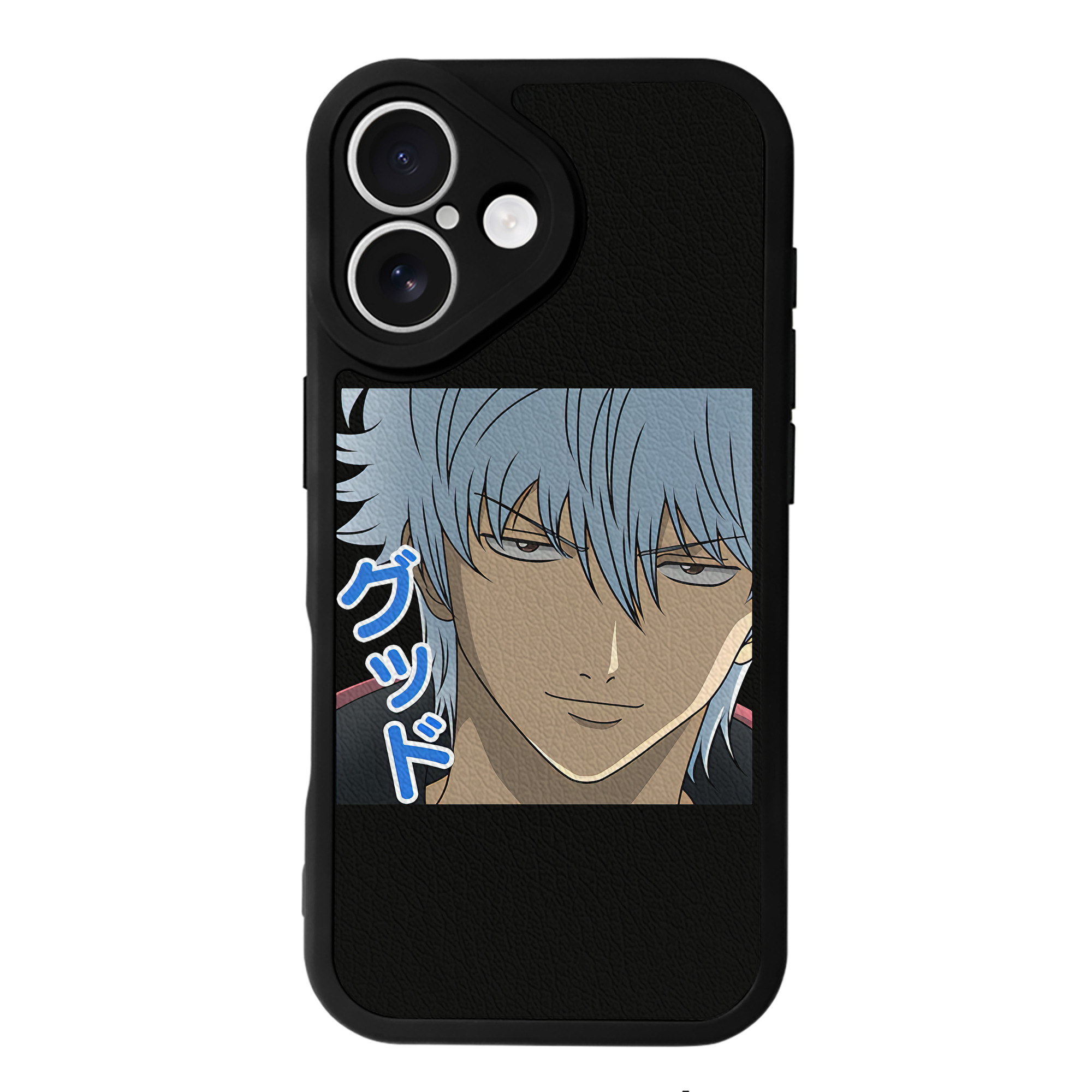 （画像用） ぎんたま 坂田銀時（さかたぎんとき） 神楽 志村新八（しむら しんぱち） GINTAMA Sakata Gintoki Kagura Shimura Shinpachi 【iPhone 16シリーズ対応】シリコンスマホケース（レザー調） 材質：シリコン